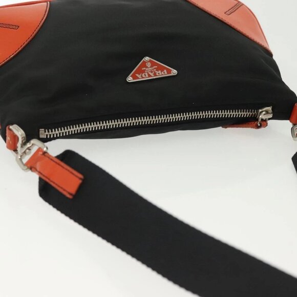 PRADA Shoulder Bag Nylon Leather Black Silver Auth 137443 - Picture 8 of 16